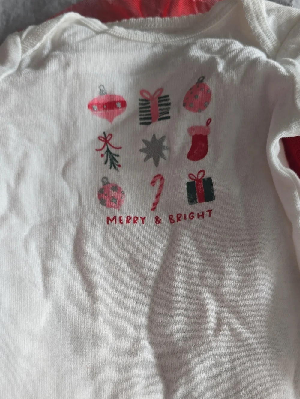 Carter's White & Red 'Merry & Bright' Holiday Bodysuit and Leggings Set